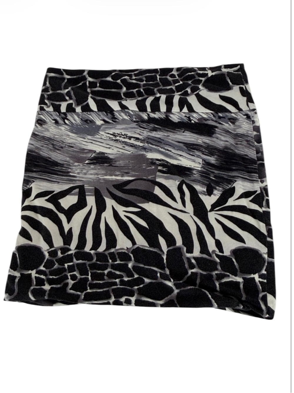 Brat Star Mini Cotton Pencil Skirt Rich Giraffe Zebra Print Made In USA Size M